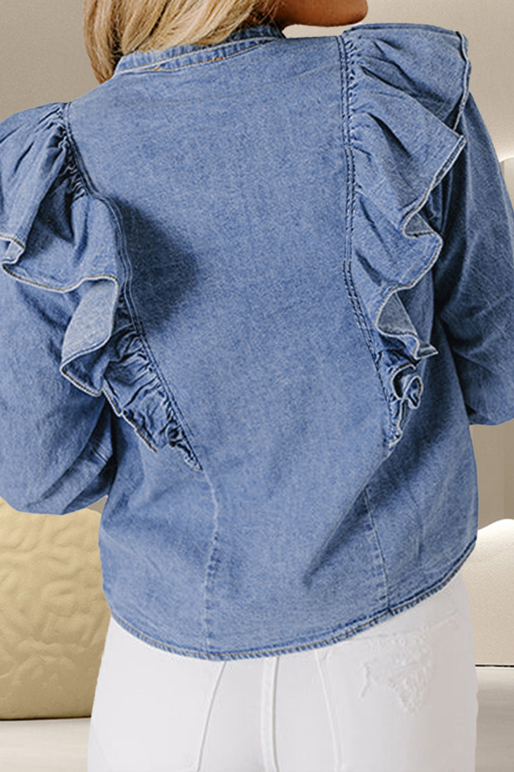 Julliana Long Sleeve Denim Top