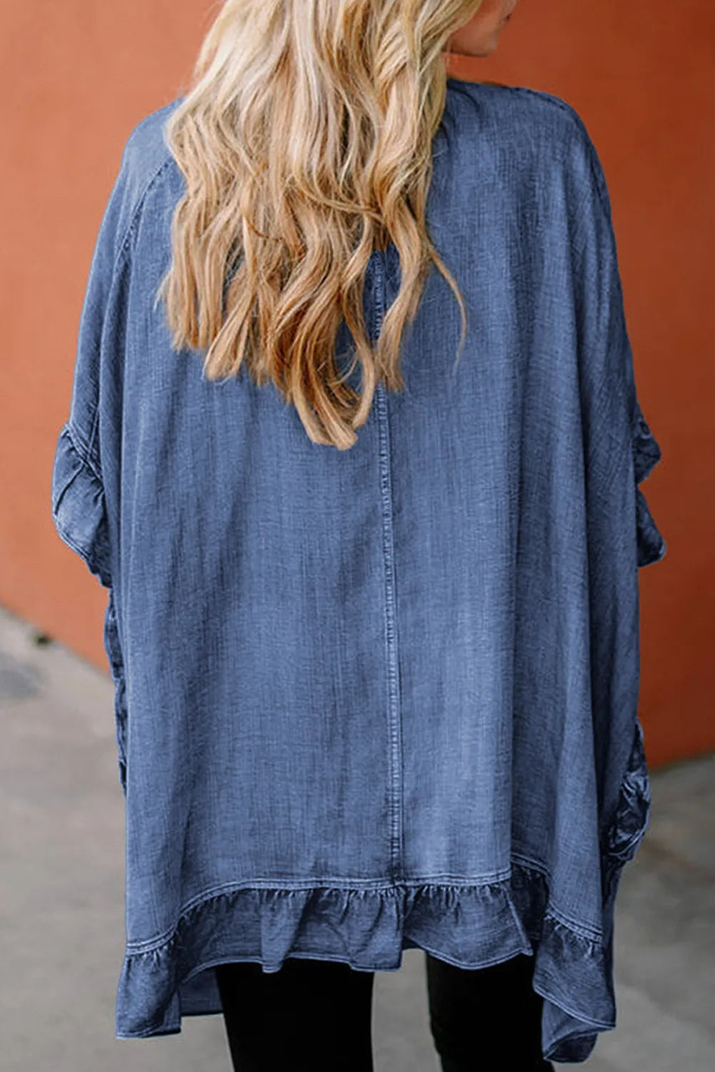 Open Front Denim Top