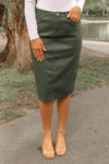 JDA Hunter Green Denim Skirt