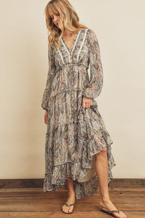 Paisley Lace Trim Tiered