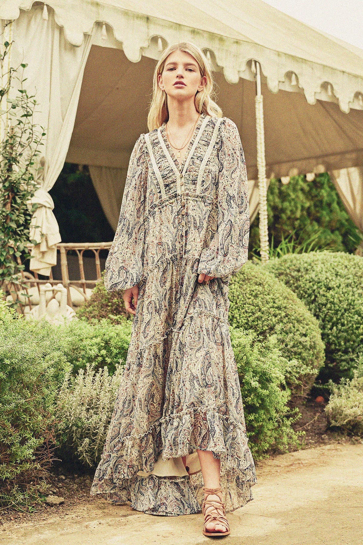 Paisley Lace Trim Tiered