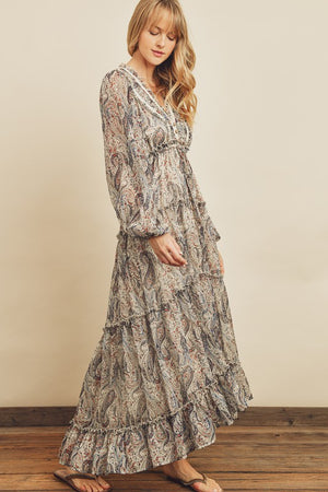 Paisley Lace Trim Tiered