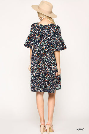 Dot Loose Dress with Side Pocket