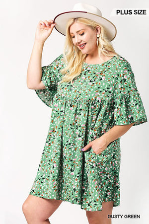 Dot Loose Dress with Side Pocket
