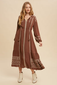 Nutmeg Peasant Dress