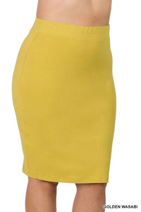 Golden Wasabi Pencil Skirt