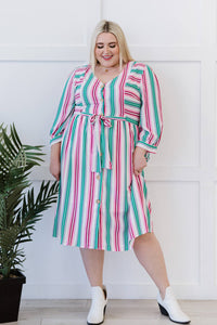 Sweet Like Candy Full Size Run Striped Dress (dupe)
