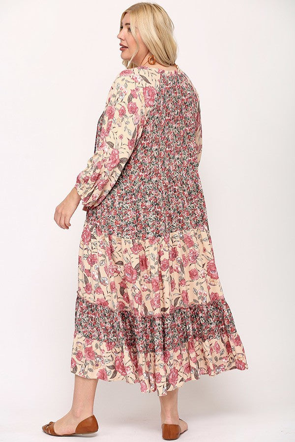 Plus Floral Prints Dress