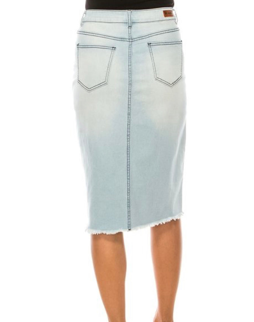 Light Washed Denim Skirt